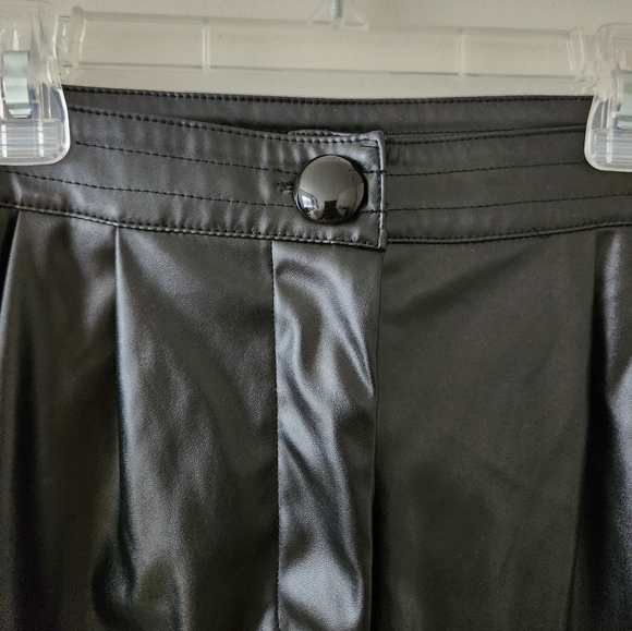 Princess Polly Love Club Faux Leather Straight Leg Pants Black 12 - Picture 8 of 11